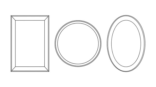 Set of Blank Decorative Frames