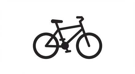 Fototapeta premium 白い背景に黒い自転車が際立つシンプルでクリーンなイラスト 健康的な移動やエコな生活を象徴するベクターアイコン素材. AI Generated