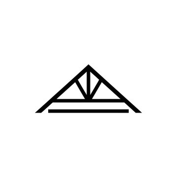 Abstract Geometric Roof Truss Structure Symbol