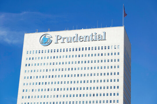 The exterior of The Prudential Tower in downtown with a blue sky in Newark, New Jersey on March 6, 2026.