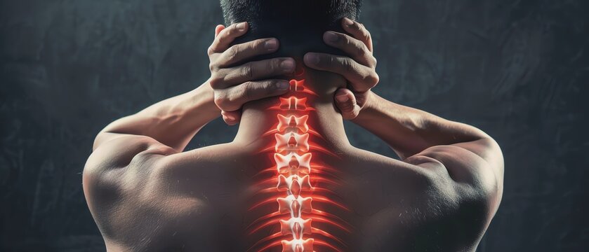 A person with spine pain relief focus.