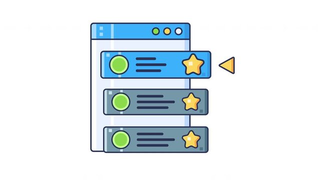 Top priorities tasks management list ranking and productivity organization. Animated Icon Style. Seamless Looping Animation with Alpha Channel