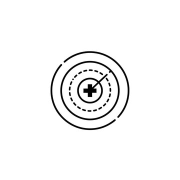 Abstract radar target icon with crosshair and concentric circles, minimalist design