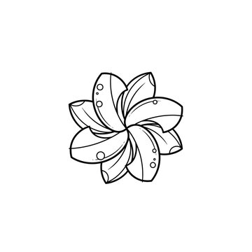 Abstract Swirling Petal Flower Outline Icon Vector Art