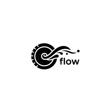 Abstract Wheel Flowing Energy Symbol