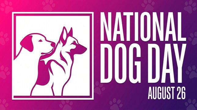 National Dog Day. August 26. Holiday concept. Template for background, banner, card, poster with text inscription. Vector EPS10 illustration