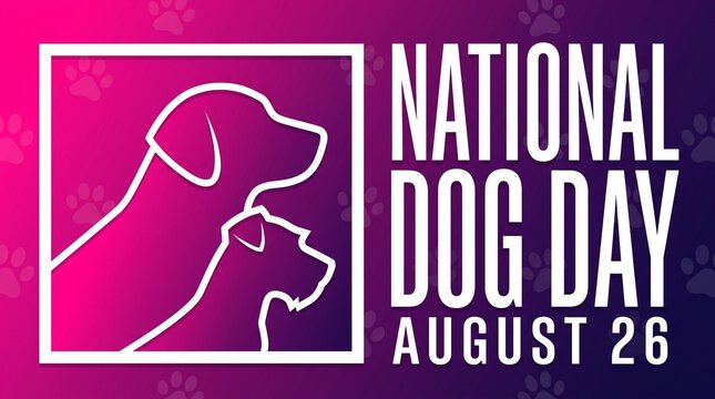 National Dog Day. August 26. Holiday concept. Template for background, banner, card, poster with text inscription. Vector EPS10 illustration