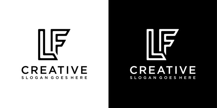 LF or FL initial letter logo vector design