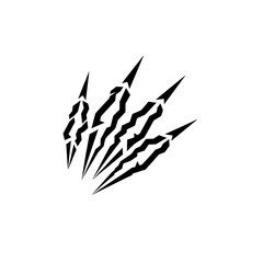 Obraz premium Black Claw Marks on White Background - Aggressive Animal Scratching Symbol