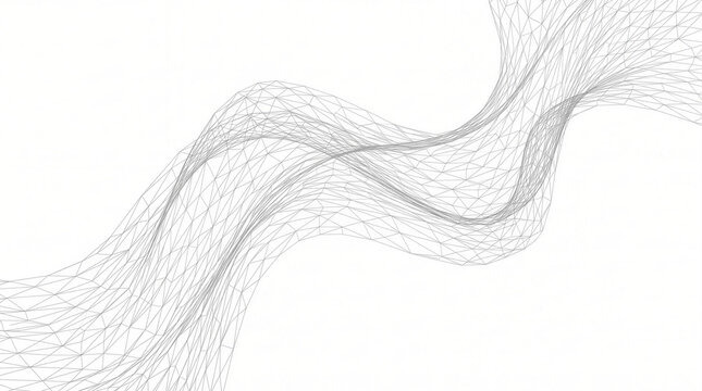 Abstract wireframe mesh wave background for technology and network design
