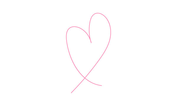 pink heart isolated on white