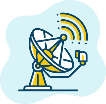 Satellite Dish Telecommunication Icon Vector Illustration for Network