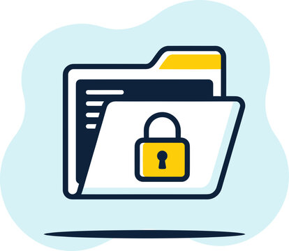 Secured Folder Icon Illustration for Data Protection and Cybersecurity