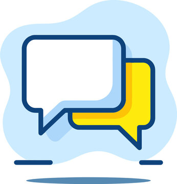 Blue and Yellow Speech Bubbles Chat and Communication Icon