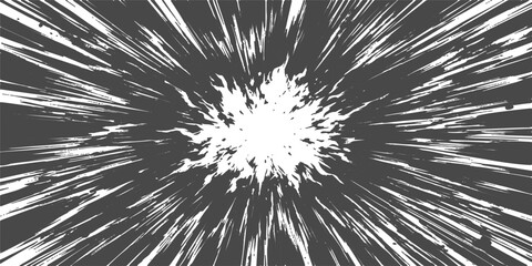 Abstract Energy Burst: A dynamic and abstract representation of intense energy emanating outwards from a central point, creating a visually striking and energetic explosion. © STEAM