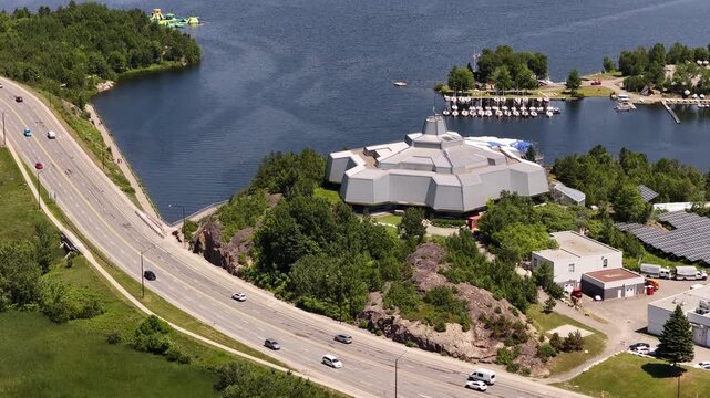 Aerial view of Beautiful Sudbury Ontario Canada Landmarks