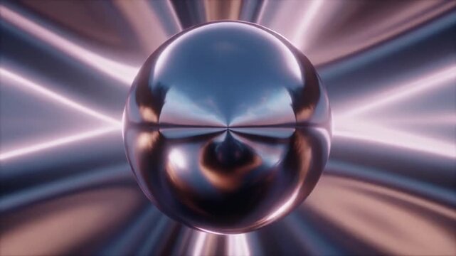 abstract metallic liquid sphere morphing in futuristic digital space