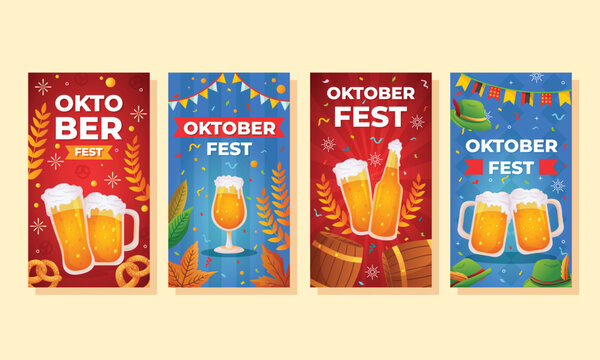 Oktoberfest celebration with beer mugs and festive graphics