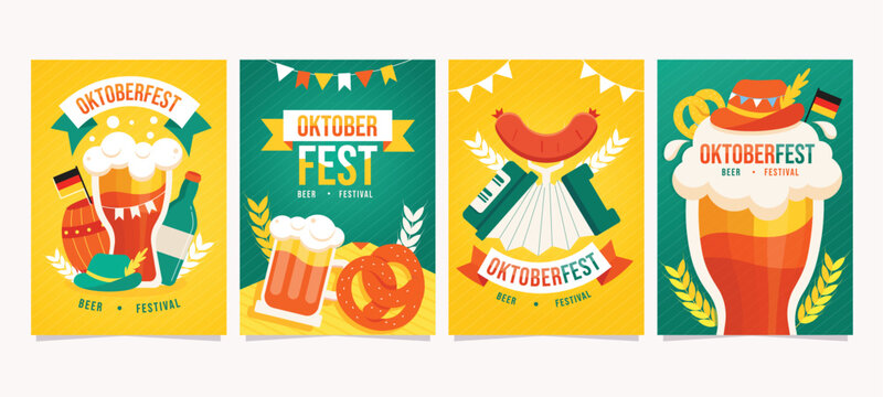 Oktoberfest celebration illustration with beer mugs