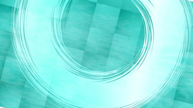 Cyan Watercolor Brush Stroke Circle 4K