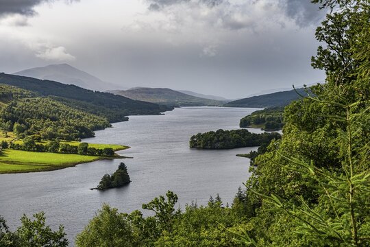 Queen's view over Loch Tummel, Scotland, UK