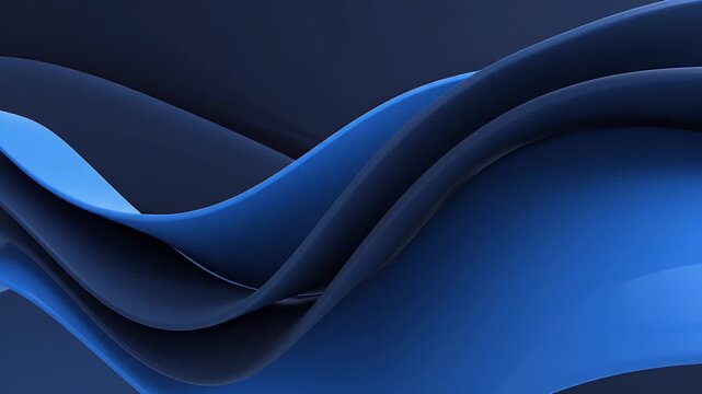 Abstract blue and dark blue flowing waves with subtle light reflection