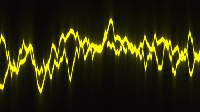 Glowing yellow lightning streaks on black background creating a looping motion effect, perfect for animations, presentations, streaming, and web graphics.