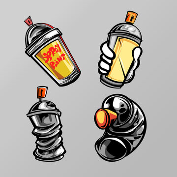 Vector Spray Can Artwork Cartoon Design for  Graffity