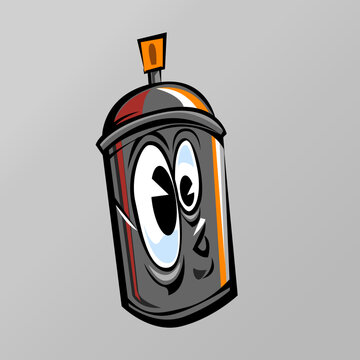 Vector Spray Can Artwork Cartoon Design for  Graffity