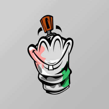 Vector Spray Can Artwork Cartoon Design for  Graffity