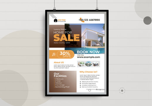 For Sale Home Real Estate Poster