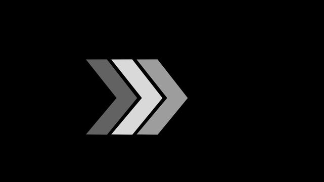 Minimalist loading animation with sequential arrow smooth motion for digital interface and ui