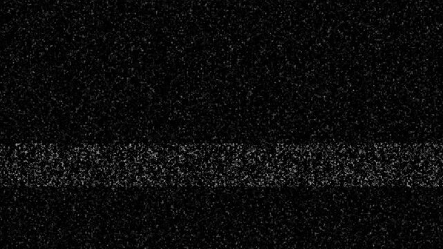 Analog tv glitch effect with distorted signal noise and horizontal scan lines for retro media aesthetic and vintage broadcast overlay