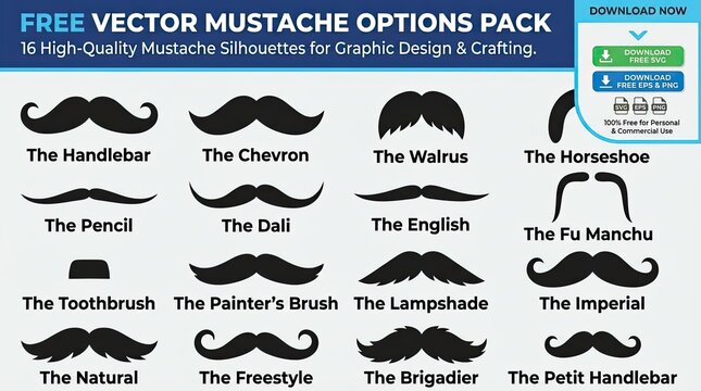set of mustaches