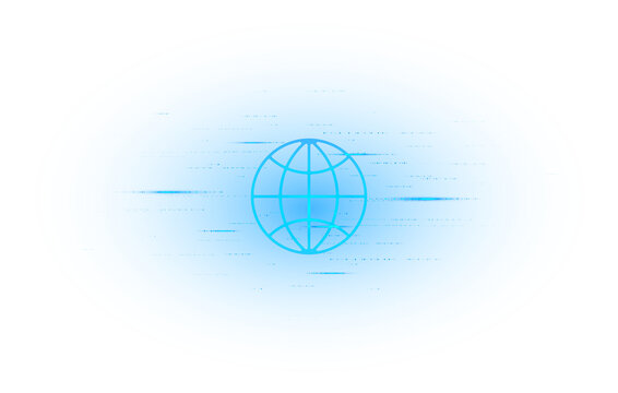 Digital cyber internet network globe technology for global world web communication isolated png background