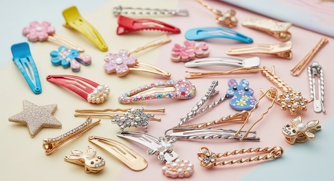 Assorted Decorative Hair Clips Collection for Girls and Women