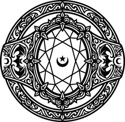 Intricate halloween witchcraft circle design mystical symbol for spooky season decorations and occult rituals © Ahmed