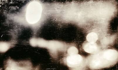 Naklejka premium Old film texture with scratches, noise and light leaks. Realistic transparent overlay film texture in black-white, dust and grain. Distressed retro movie or photo negative effect of cinema nostalgia