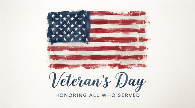 Honoring heroes a watercolor american flag for veterans day patriotic remembrance and appreciation