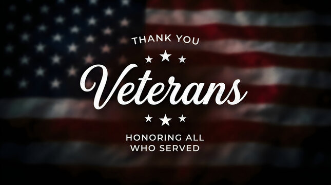 Honoring heroes a patriotic veterans day background with american flag and thank you message