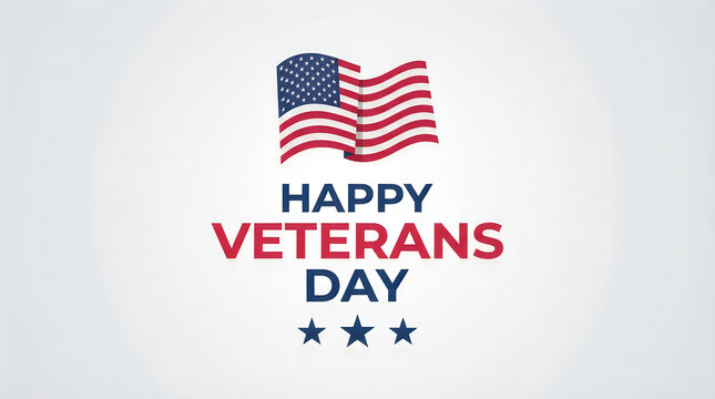 Honoring heroes happy veterans day graphic with american flag and stars patriotic november 11th tribute