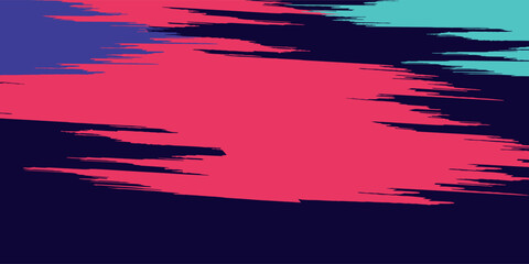 neon background brush game blue pink purple banner abstract paint stain vintage modern car wrap sticker, vector. © nopi