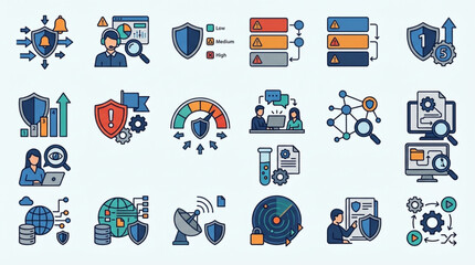 Cybersecurity and Data Protection Icons Set. © Rizky