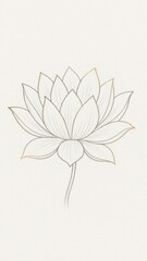 Fototapeta premium Elegant lotus line art mobile wallpaper
