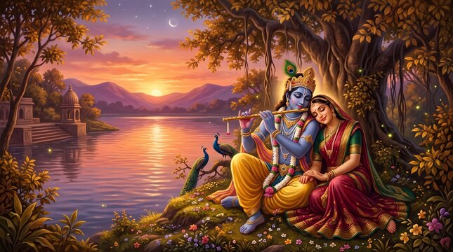janmastami radha krishna background