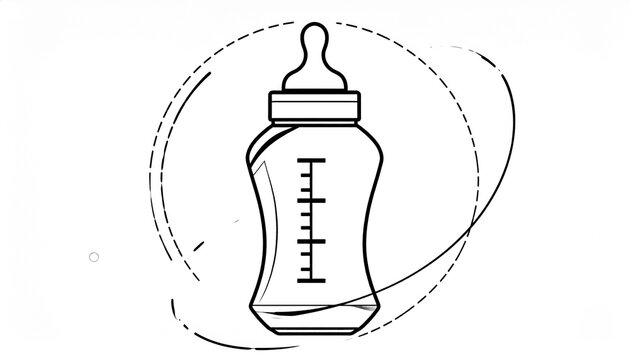 Infant care with bottle and nourishment.