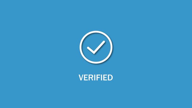 Animated verified notification with checkmark for digital banking, e-commerce payment confirmation, mobile app ui financial technology, and secure online checkout systems. 4k 