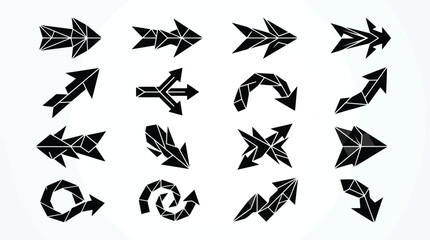 Black feather arrow icons © Jerin