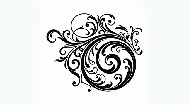 Black floral letter g ornament