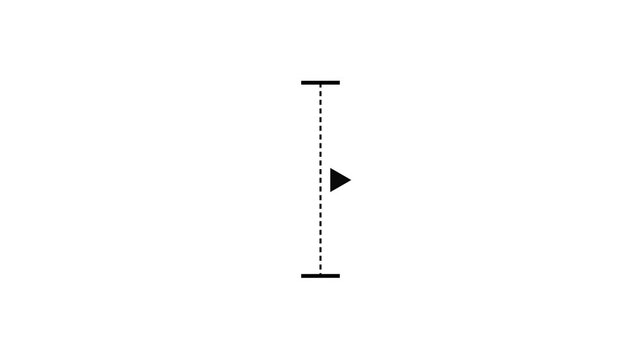 Animated black vertical dotted line measuring height, alpha channel
